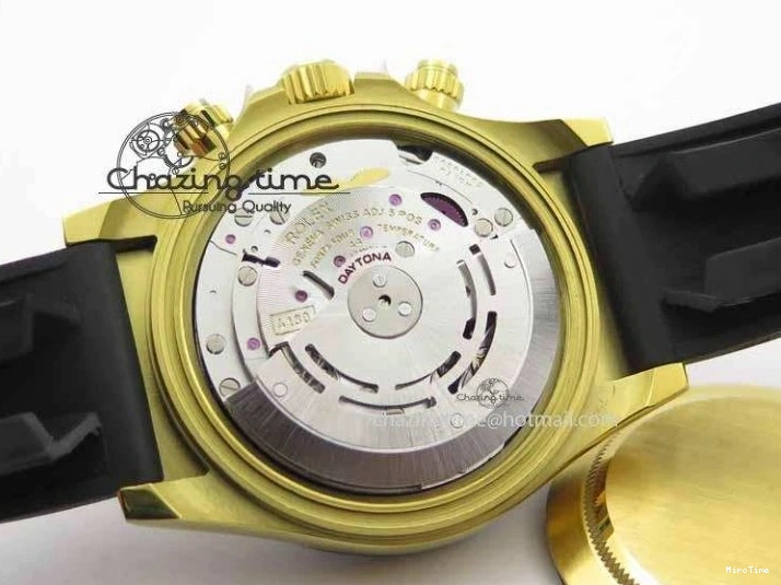 MiroTime 0417 Timeless Daytona YG 116518LN JH Best Edition White Dial On Rubber Strap A4130 (Free XS rubber strap) 3643